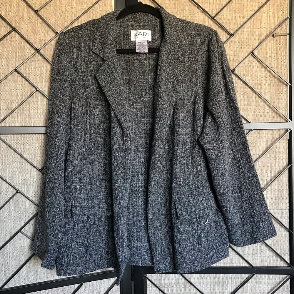 KARI NEW YORK GRAY OFFICE BLAZER FOR WOMEN SIZE 18 W